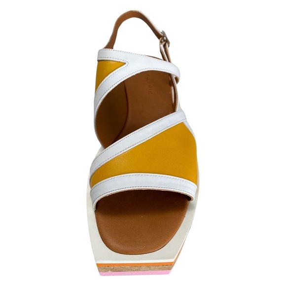 Robert Clergerie Shoes - Robert Clergerie Umal Talco Blanc Agneau Soleil Yellow White Sandals 8.5 NWT
